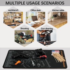 Gun Cleaning Mat for Glock – 24″ x12″ Black (with 6″ Swabs)