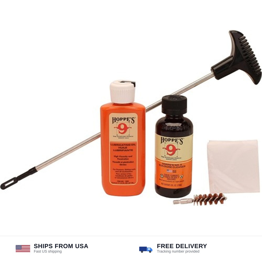 Hoppe’s Cleaning Kit for .40, 10mm Caliber Pistol, with Aluminum Rod, Clam