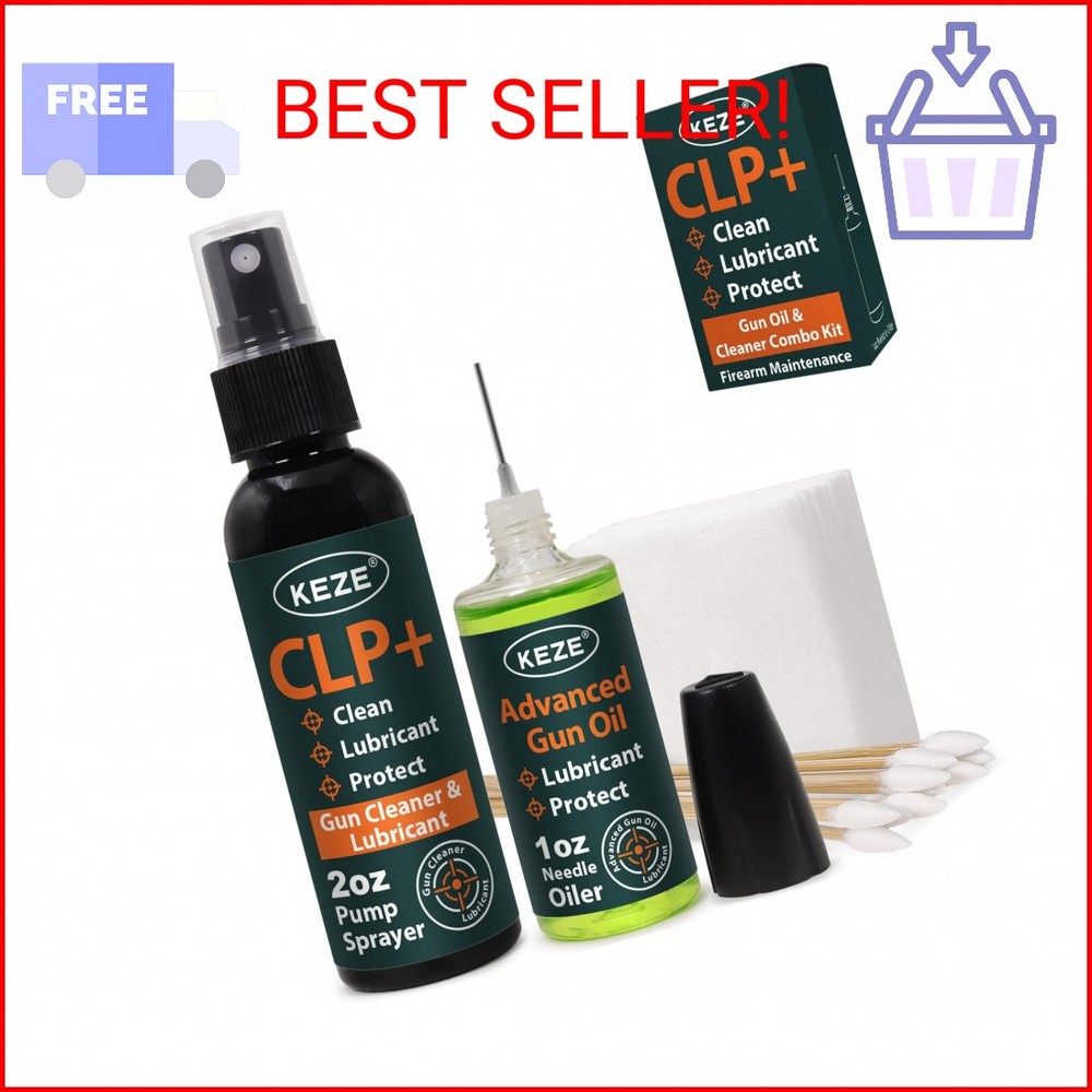Keze Gun Oil CLP Gun Cleaner Lubricant Kit – 2 oz. Fine Mist Pump Sprayer & 1 oz