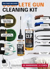 Gun Cleaning Kit Complete – 3″ Gun Cleaning Patches 9mm / 5.56 / 12ga, Double He
