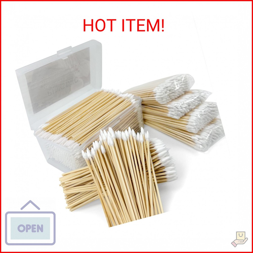 500 PCS 6-Inch Precision Gun Cleaning Swabs with Storage Case – Lint-Free Bamboo