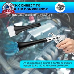 2 Nozzles Air Cleaning Gun, Dry Cleaning Gun Quickly Blasts Dust, Dirt and Grime