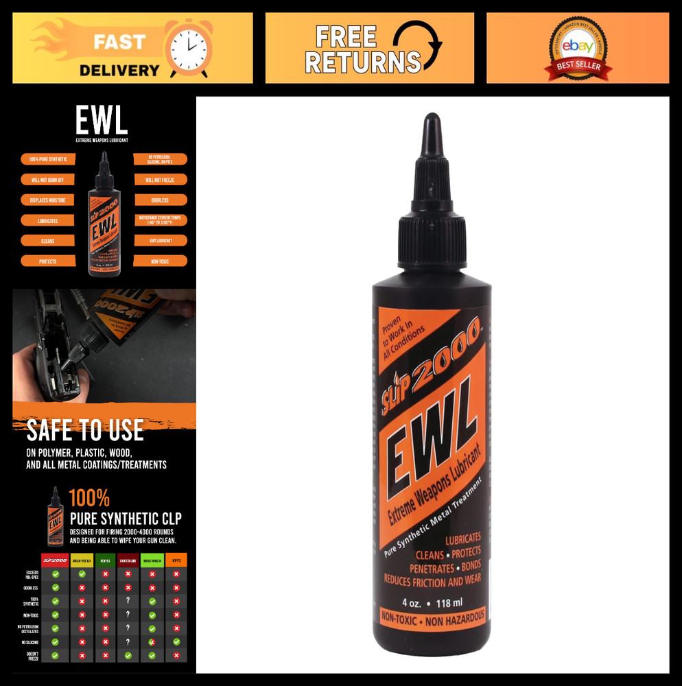 Extreme Weapons Lubricant – Synthetic Gun CLP Cleaner & Lube, 4 oz Squeeze Bottl