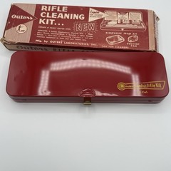 Vintage Outers Gunslick Rifle Cleaning Kit Heavy Gauge Steel Case Box Booklets