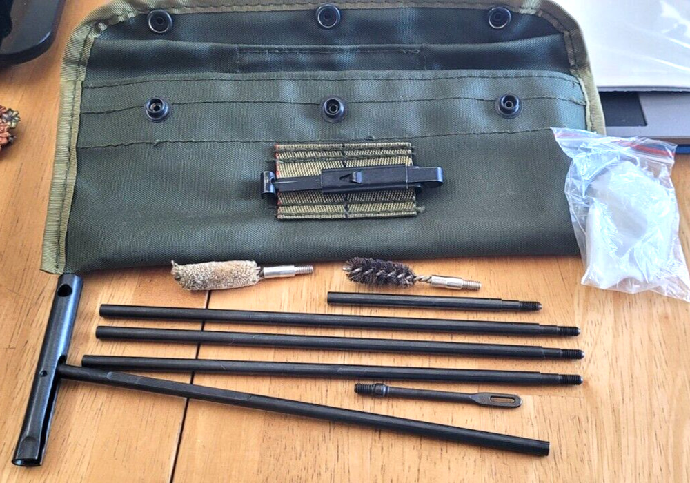 Hunting Rifle Gun Cleaning Kit Set Military Style w Pouch Used no oil US Seller