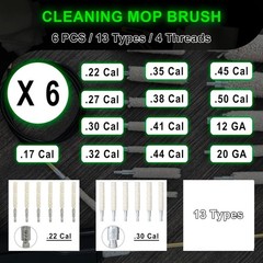 12 Gauge Cleaning Kit 6PCS Mop Brushes Rifle Bore Cleaner for Shotgun Cleaning K