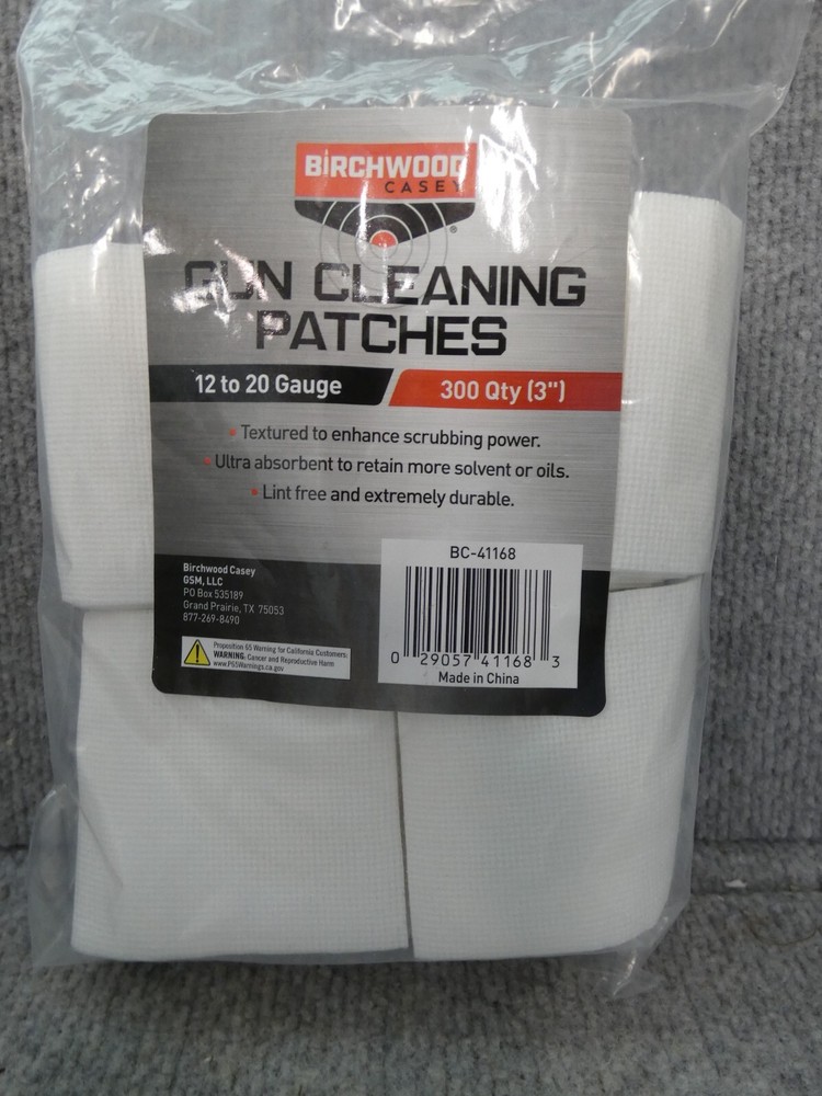 BIRCHWOOD CASEY GUN CLEANING PATCHED 12-20 GAUGE 300 COUNT