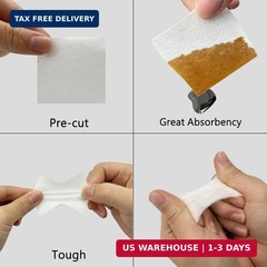 2 X 2 Inch Square Gun Cleaning Patches Pad & 6 Inch Long Bamboo Cleaning Swabs f