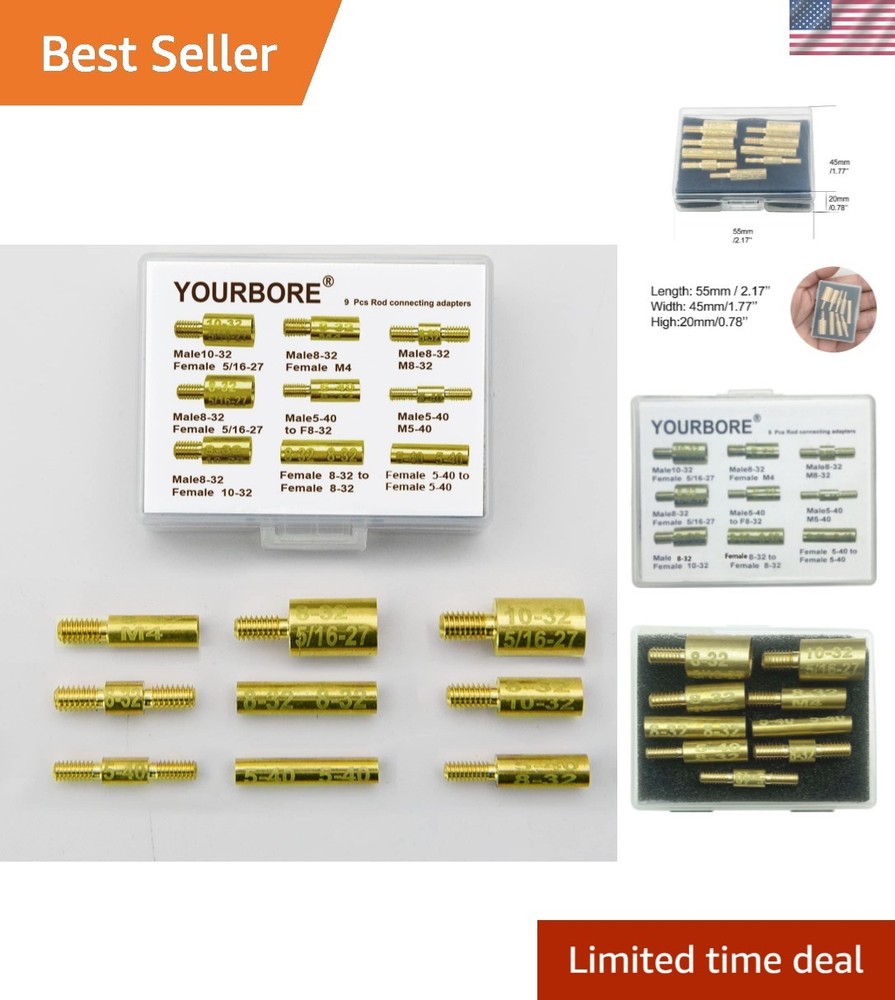 Copper Gun Cleaning Rod Adapters – 9 Piece Set for Optimal Maintenance