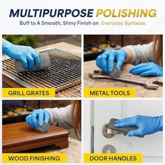 6Pcs Steel Wool Pads Set with Brush, Microfiber Cloths & Nitrile Gloves for Clea
