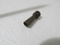 VINTAGE 49″ SOLID RIFLE CLEANING ROD Brass Tip and Sliding Ring, Wood Handle