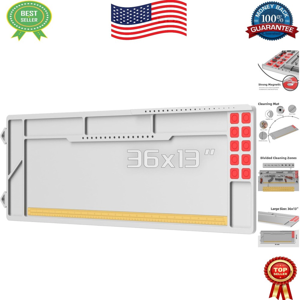 Durable Oil-Resistant Gun Cleaning Mat – 36″x13″ Non-Slip for Rifles & Pistols