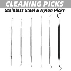 Gun Cleaning Brushes and Picks Set, DoubleEnded Brass Steel Nylon Bristle Bru…