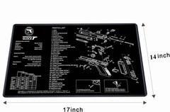 Pistol Cleaning Bench Glock Mat 17”X14” w/Pistol Parts List View Non-Slip NEW