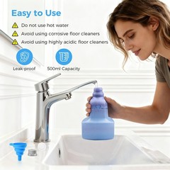 Ndoge Replacement Bottle For Swiffer Wet Jet Mop Refillable 500 Ml Leak-Proof