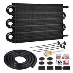 Black 5/16″ Universal 6 Pass Kit for Transmission Oil Cooler Tube & Fin Kit