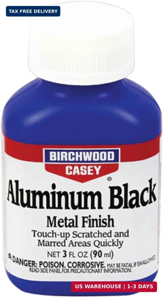 Birchwood Casey Fast-Drying Fast-Acting Aluminum Black Metal Finish for Restorin