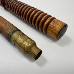 Vintage 2-Piece Wood & Brass Rifle Gun Shotgun Barrel Cleaning Rod 26″