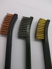 Double end gun cleaning brushes three variety brass, ss,nylon, new 2 each
