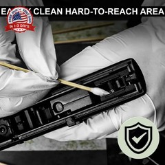 PINGMIC Gun Cleaning Supplies – 6″ Long Cotton Swabs and 2″x2″ Cleaning Patches