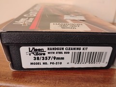 Kleen Bore HandGun Cleaning Kit w/ Steel Rod 38/357/9mm Model # PK-210