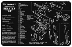 Illustrated Gun Cleaning and Repair Mat for Beretta, 11″ x 17″ Neoprene Rubber