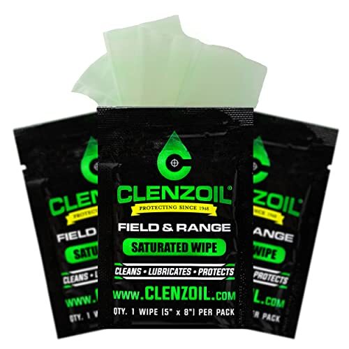 Field & Range Single-Use Saturated Gun Oil Wipe Packets | Individual CLP Wipe…
