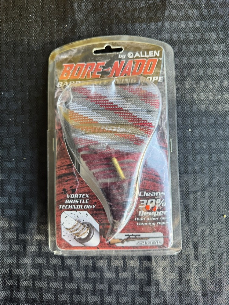 Allen Bore Nado .243 rifle cal bore snake barrel cleaning rope cleans 30% deeper