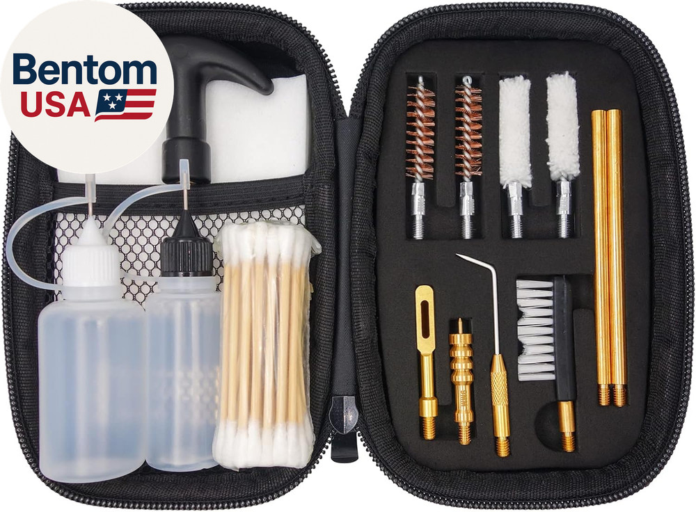9Mm Pistol Cleaning Kit, Handgun Cleaning Kit for .357 .38 with Bronze Bore Brus