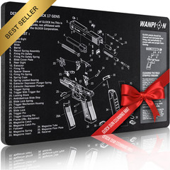 Thick Gun Cleaning Mat 20×12 Non Slip Oil Resistant Glock Pistol Parts Diagram