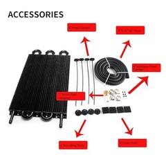 Tube and Fin Transmission Cooler Universal 5/16″ Oil Cooler Kit 6 Pass