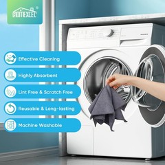 Homexcel Grey Microfiber Cleaning Cloth 12 Pack Premium Microfiber Towels For