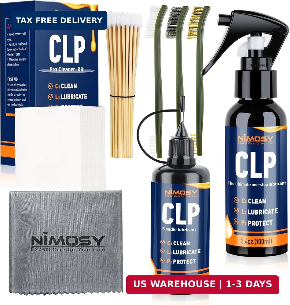 CLP Gun Cleaning Oil Kit-Includes 3.4oz Gun Oil 2oz Needle Lubricant, Gun Brushe