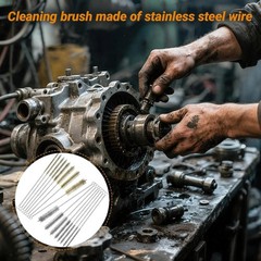 16Pcs Tube Cleaning Brush,Brass Stainless Steel Engine Cleaning Brass&sliver