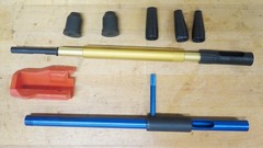 Rifle cleaning eqpt: bore brushes, swabs, jags, Otis Kit, pull through, silicone