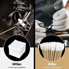 1050/800 PCS Gun Cleaning Supplies – 2″ Lint-Free Cotton Patches & 6″ Long Cott