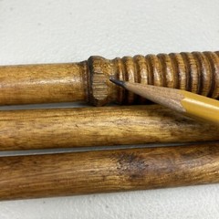 Vintage Wood & Brass 3 Piece Shotgun Cleaning Rod With Brush Tip