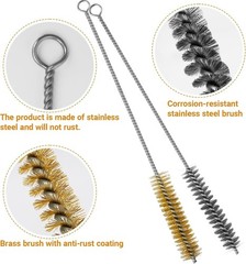 16Pcs Tube Cleaning Brush,Brass Stainless Steel Engine Cleaning Brass&sliver