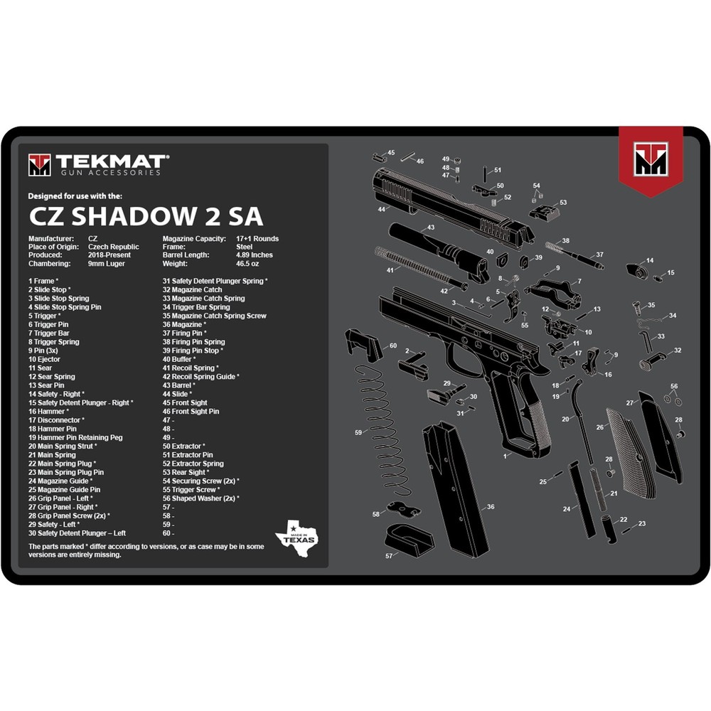 TekMat Original Gun Cleaning Mat – 17″ X 11″ – CZ Shadow 2 SA