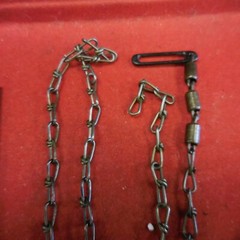 MILITARY GUN CLEANING 42 INCH CHAIN WITH LEATHER BELT POUCH