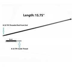 7.62X39 15.75″ Steel Cleaning Rod,8-32 TPI Threaded With a Free 8-32 TPI Brush