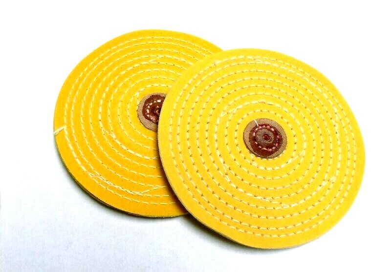 YELLOW KNIFE EDGE MUSLIN RAZOR BUFF 6” TREATED CHEMKOTE BUFFING WHEEL 2 Pcs