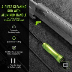 4-Piece Cleaning Rod w/ Aluminum Handle, 40”L