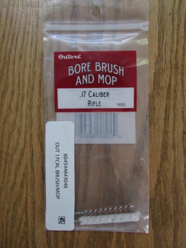 Outers Bore Brush & Mop Set – .17 Cal Rifle – Sealed NEW In Pkg – Gun Cleaning