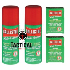 2 Cans of 1.5 oz Spray Gun Cleaning Ballistol Multi-Purpose Wipes (20 wipes) &