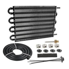 5/16″ Transmission Oil Cooler Tube and Fin Cooler Kit Universal 8 Pass Black