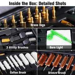 KiTOP Universal Gun Cleaning Kit for Pistol, Shotgun, Rifle w/ Bore Light