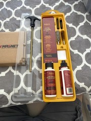 Lot Of 2 Products 1 Magnetic Handgun Mount & 1 Pistol Cleaning Kit (Preowned)