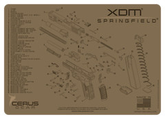 For Springfield XDM Armorers Cleaning Mat Cerus Gear PREMIUM Made in USA FDE