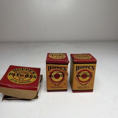 Vintage 1940 Hoppes 2 No.3 Gun Cleaning Patches In Box & 1 No.5 Open Box